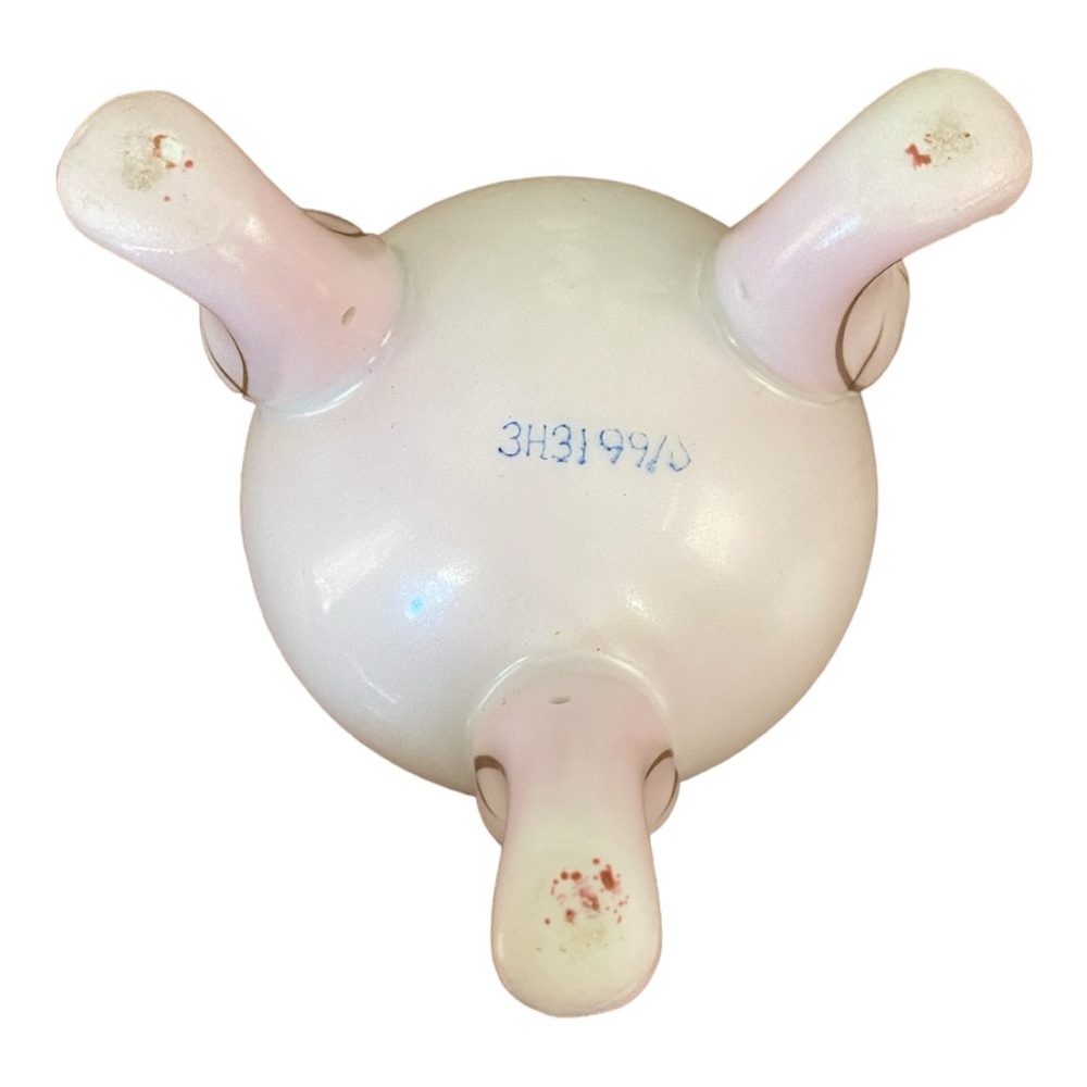 Vintage Napco Porcelain 3-Footed Cracked Egg Vase Pink Rose Gold Trim 3.75” - Picture 6 of 6